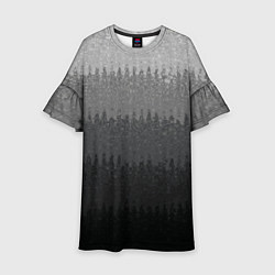 Детское платье Градиент полосами тёмно-серый графитовый