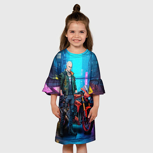 Детское платье One punch man cyberpunk 2077 / 3D-принт – фото 3