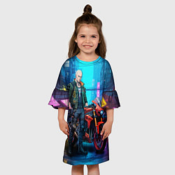 Платье клеш для девочки One punch man cyberpunk 2077, цвет: 3D-принт — фото 2