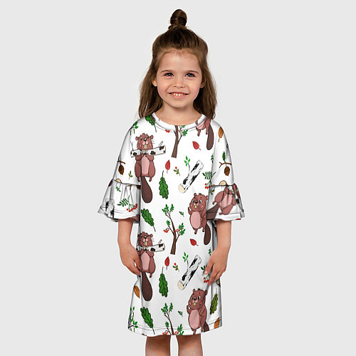 Детское платье Бобер и полено / 3D-принт – фото 3