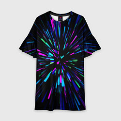 Платье клеш для девочки Neon rods, цвет: 3D-принт