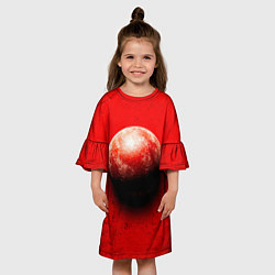Платье клеш для девочки Ядро для талкания красного цвета, цвет: 3D-принт — фото 2