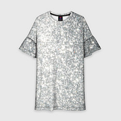 Платье клеш для девочки Серебро, цвет: 3D-принт