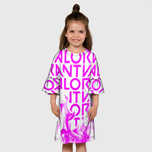 Детское платье Valorant розовый огонь / 3D-принт – фото 3