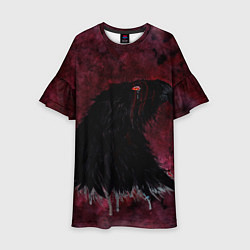 Платье клеш для девочки Орёл с шрамом на фоне кровавого неба, цвет: 3D-принт