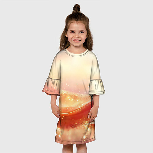 Детское платье Оранжевые пески - абстракция / 3D-принт – фото 3