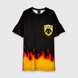 Платье клеш для девочки AEK fire hexagon, цвет: 3D-принт