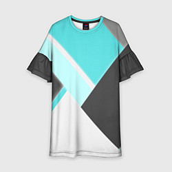 Платье клеш для девочки Color black blue, цвет: 3D-принт