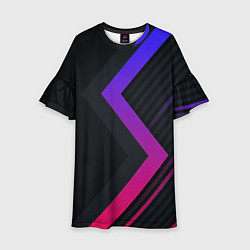 Детское платье Color black line