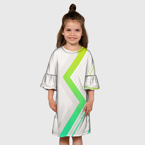 Детское платье Color white line green / 3D-принт – фото 3