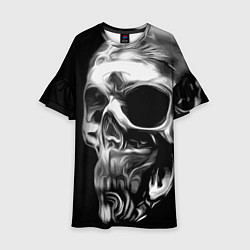 Платье клеш для девочки Стилизованный череп, цвет: 3D-принт