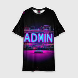 Платье клеш для девочки Admin в неоне, цвет: 3D-принт