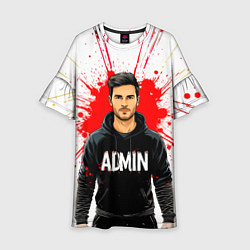 Платье клеш для девочки Админ в толстовке, цвет: 3D-принт