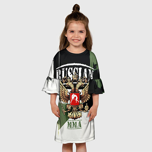 Детское платье Русский ММА на фоне герба России / 3D-принт – фото 3