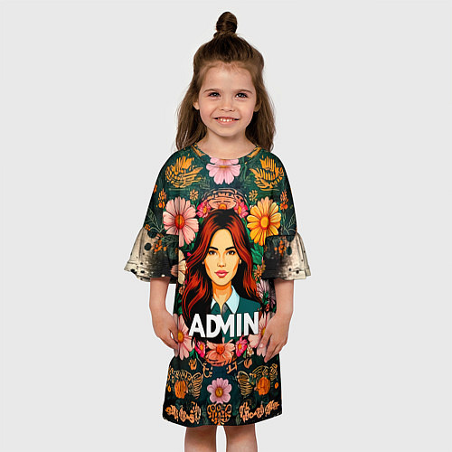Детское платье Admin в цветах / 3D-принт – фото 3