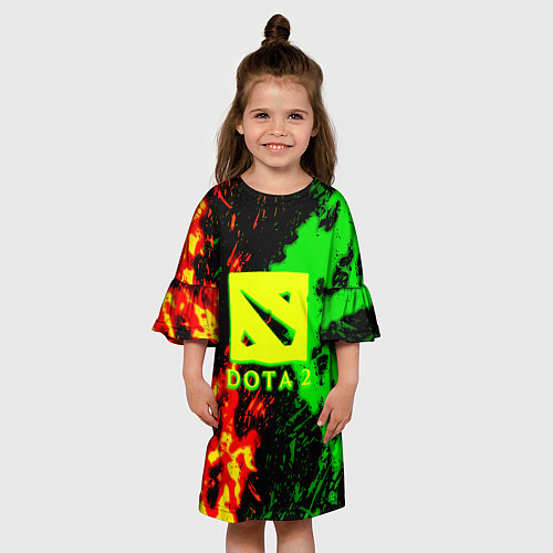 Детское платье Dota 2 кислотные краски / 3D-принт – фото 3