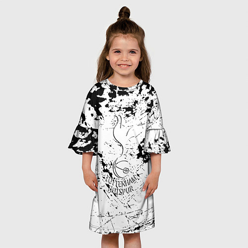 Детское платье Тоттенхэм черно белые краски / 3D-принт – фото 3