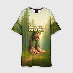 Платье клеш для девочки Brr brr Patapim мем, цвет: 3D-принт