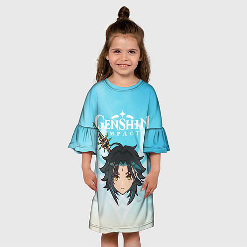 Детское платье Genshin Impact - персонаж Сяо / 3D-принт – фото 3