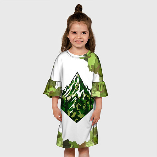 Детское платье Камуфляж альпениста / 3D-принт – фото 3