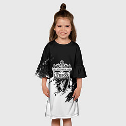 Платье клеш для девочки Liverpool краски белые, цвет: 3D-принт — фото 2
