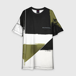 Платье клеш для девочки Haval логотип, цвет: 3D-принт