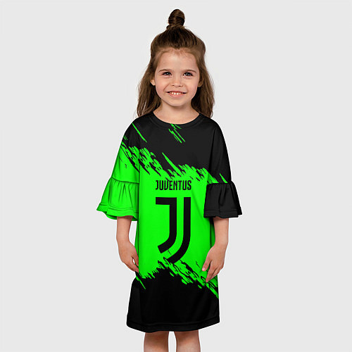 Детское платье Juventus черные краски / 3D-принт – фото 3