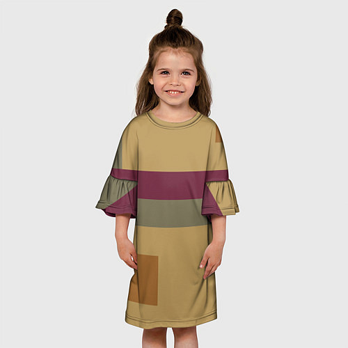 Детское платье Цветной геометрический абстрактный паттерн / 3D-принт – фото 3