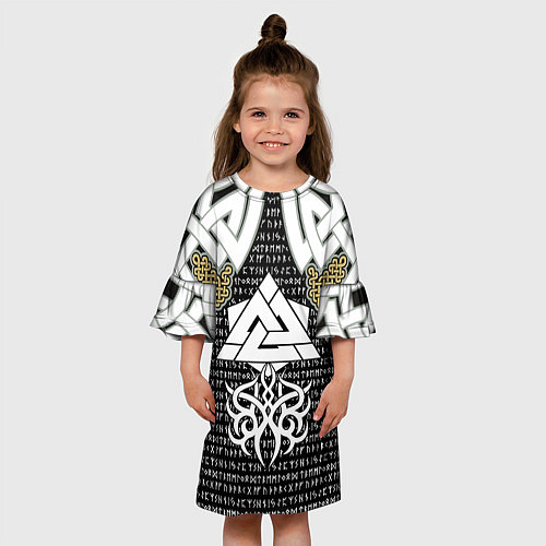 Детское платье Узор рун и символов / 3D-принт – фото 3