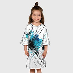 Платье клеш для девочки Абстракция цвета, цвет: 3D-принт — фото 2