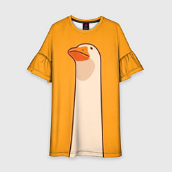 Платье клеш для девочки Гусь смотрит, цвет: 3D-принт