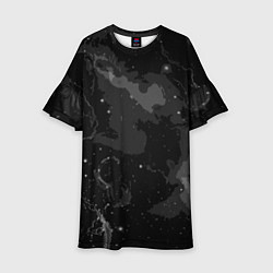 Платье клеш для девочки Угольный серый простой абстрактный, цвет: 3D-принт