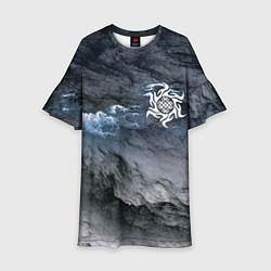 Платье клеш для девочки Символика Белобога - оберег, цвет: 3D-принт