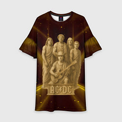 Платье клеш для девочки ACDC стиль памятника, цвет: 3D-принт