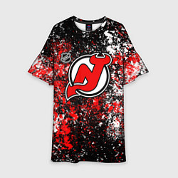 Платье клеш для девочки New Jersey Devils NHL black, цвет: 3D-принт