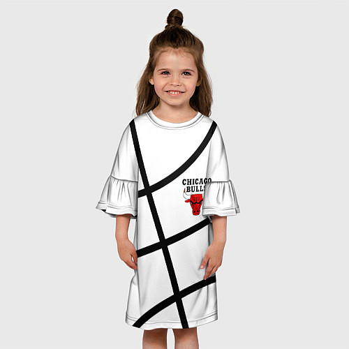 Детское платье Чикаго Буллз на белом фоне / 3D-принт – фото 3