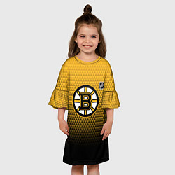 Платье клеш для девочки Бостон Брюинз - геометрический градиент, цвет: 3D-принт — фото 2