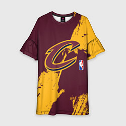 Платье клеш для девочки Cleveland Cavaliers NBA team, цвет: 3D-принт