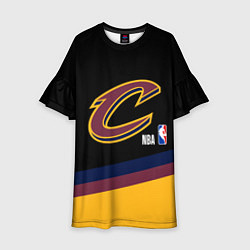 Платье клеш для девочки Cleveland Cavaliers NBA basketball, цвет: 3D-принт