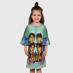 Платье клеш для девочки Astro в стиле татуировки, цвет: 3D-принт — фото 2