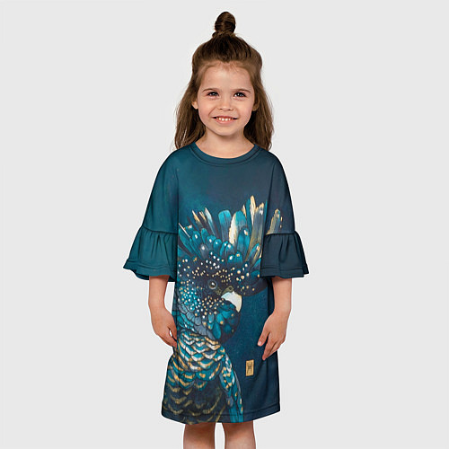 Детское платье Попугай акварельный - big picture / 3D-принт – фото 3