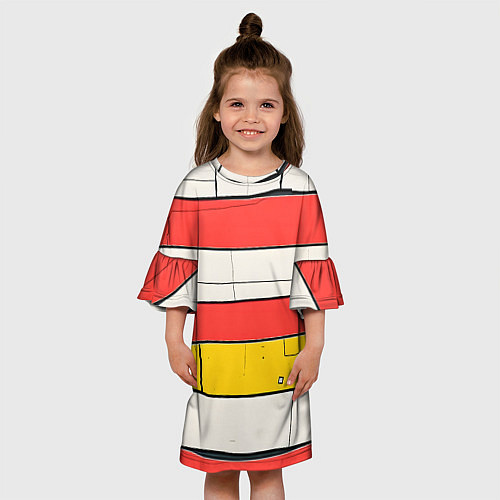 Детское платье Красные полоски / 3D-принт – фото 3