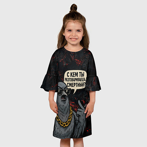 Детское платье Голубь - с кем ты разговариваешь смертный / 3D-принт – фото 3