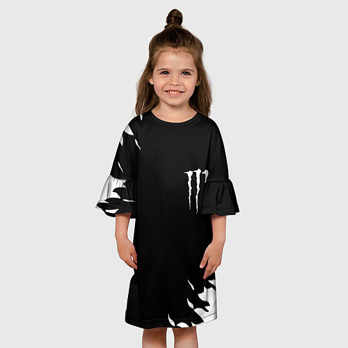 Детское платье Monster energy fire white / 3D-принт – фото 3