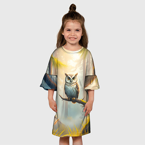Детское платье Сова в мрачном лесу / 3D-принт – фото 3