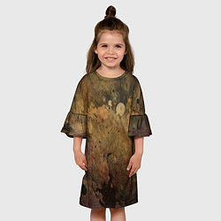 Платье клеш для девочки Абстракция - dark pink paint spill, цвет: 3D-принт — фото 2