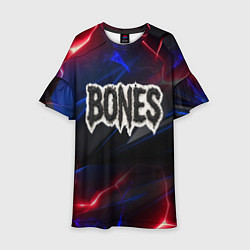Платье клеш для девочки Логотип Bones из земли, цвет: 3D-принт