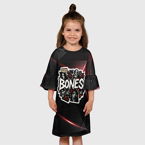 Детское платье Bones logo stickers / 3D-принт – фото 3