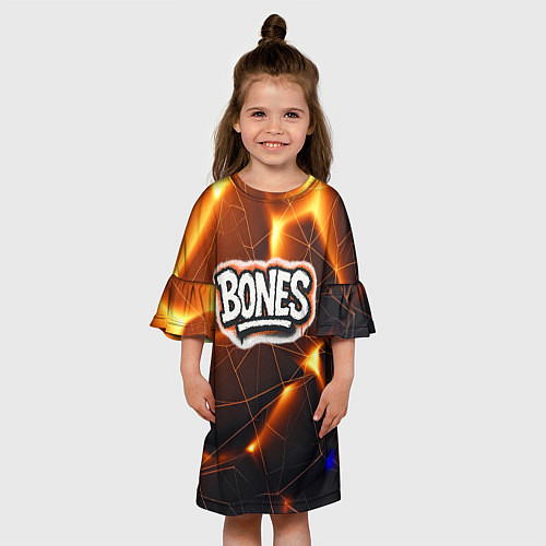 Детское платье Bones лого в уличном стиле / 3D-принт – фото 3