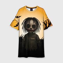 Платье клеш для девочки Bones кукла Вуду, цвет: 3D-принт